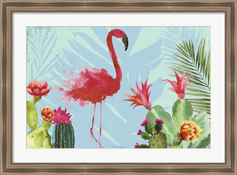 Framed Flamingo in the Mix Print