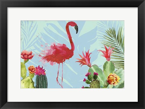 Framed Flamingo in the Mix Print