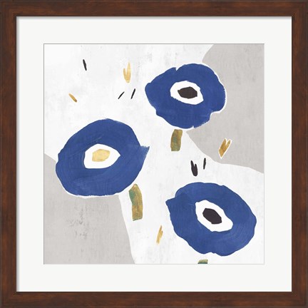 Framed Blue Cluster I Print