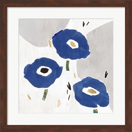 Framed Blue Cluster II Print