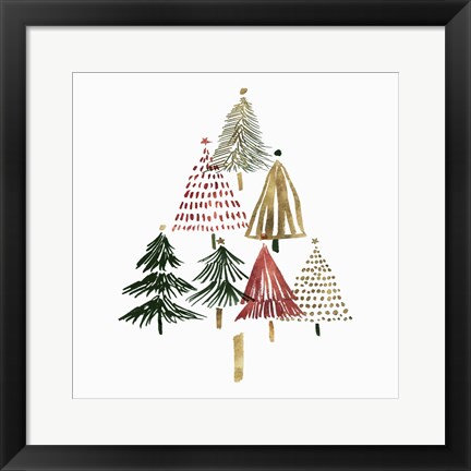 Framed Pine Trees II Print