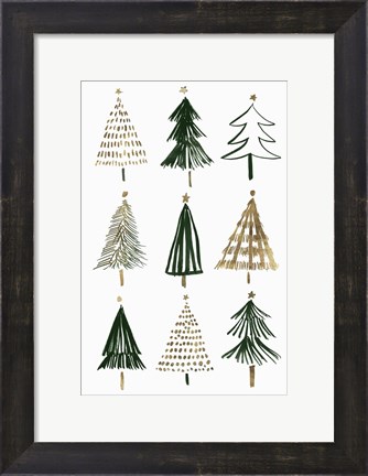 Framed Evergreens I Print