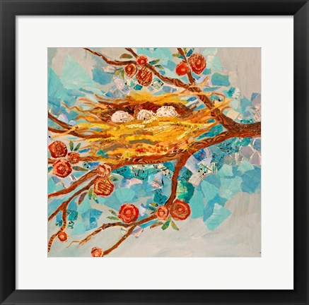 Framed Nest with Buds Print