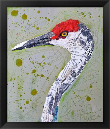 Framed Red Head Heron Print