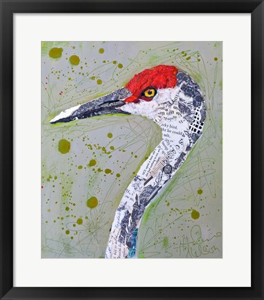 Framed Red Head Heron Print