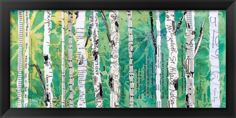 Framed Birches Green Print