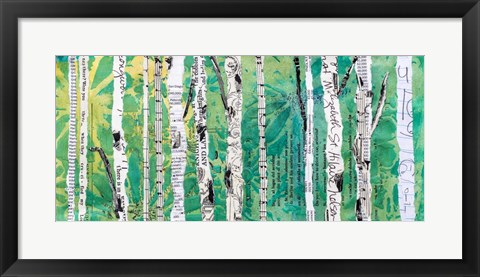 Framed Birches Green Print