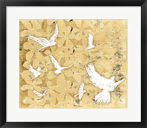 Framed Birds on Brown Print