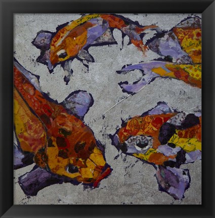 Framed Tangeringe Koi on Lavender Print