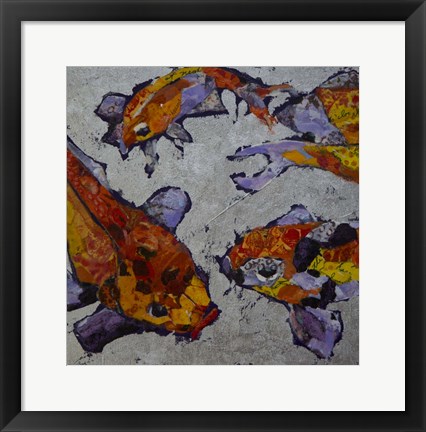 Framed Tangeringe Koi on Lavender Print