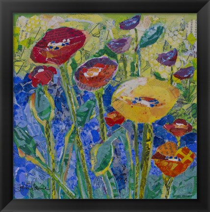 Framed Field of Poppies Print