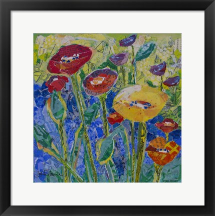 Framed Field of Poppies Print