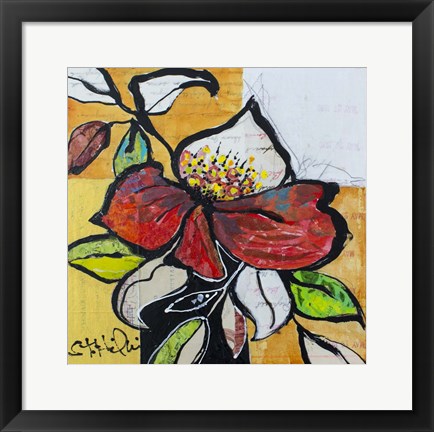 Framed Red Floral Study Print