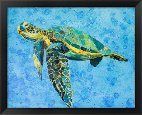 Framed Floating Sea Turtle Print