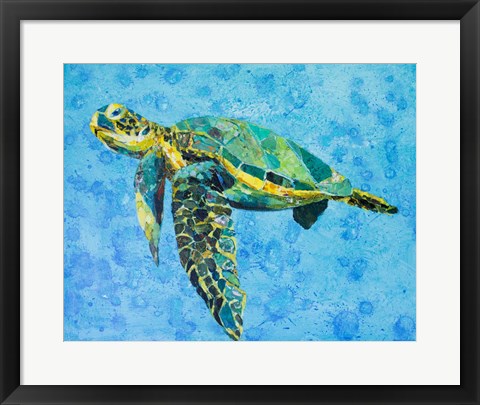 Framed Floating Sea Turtle Print