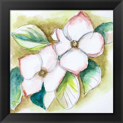 Framed Watercolor Dogwood Print