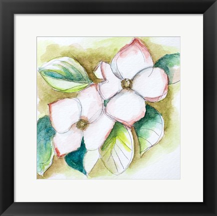 Framed Watercolor Dogwood Print