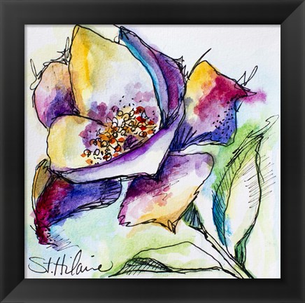 Framed Watercolor Violet Print