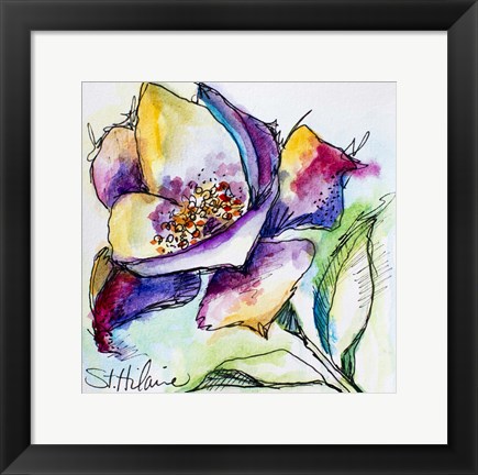 Framed Watercolor Violet Print