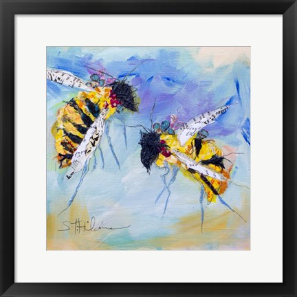 Framed Two Bees; You and Me Print