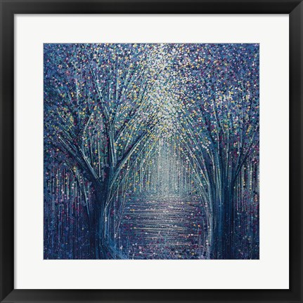 Framed Autumn Trees At Twilight Print