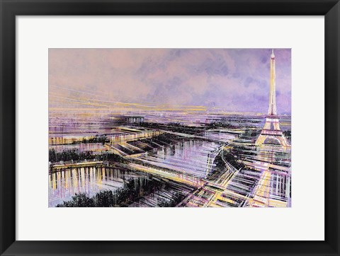 Framed Paris At Sunset Print