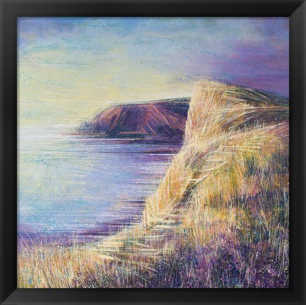 Framed Coastal Cliffs At Sunset Print