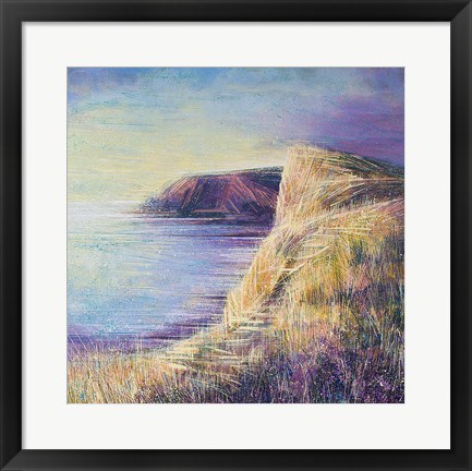 Framed Coastal Cliffs At Sunset Print