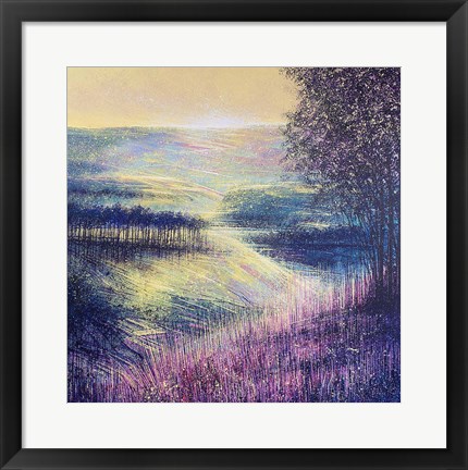 Framed Trees On The Hill At Sunset Print