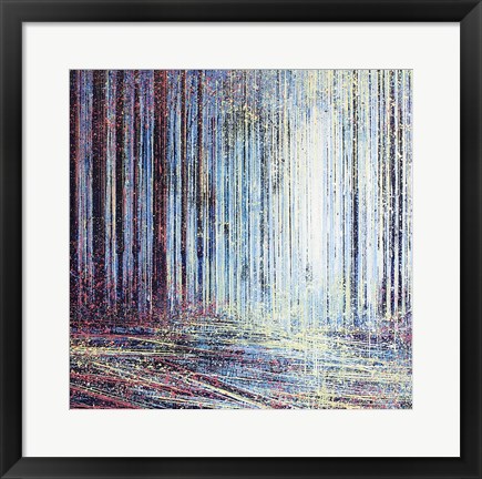 Framed Morning Light In The Forest Print