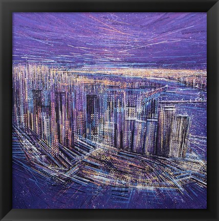 Framed Manhattan At Sunset Print