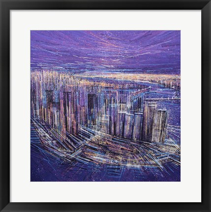 Framed Manhattan At Sunset Print