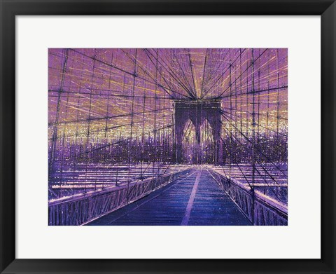 Framed Brooklyn Bridge At Last Light Print