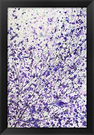 Framed Abstract Floral - Ultra Violet and White Print