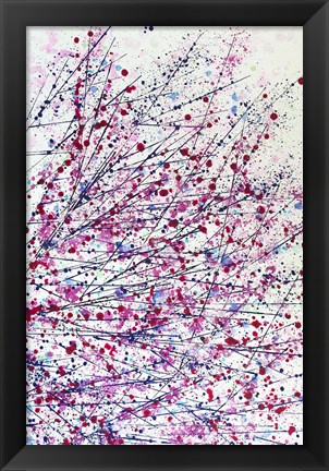 Framed Abstract Floral - Magenta, Fushia and White Print