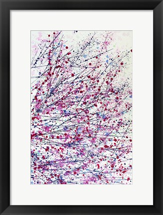 Framed Abstract Floral - Magenta, Fushia and White Print