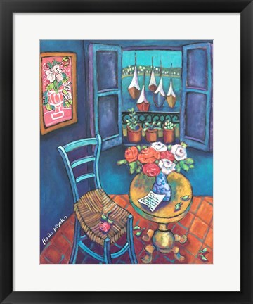 Framed Quiet Corner in Collioure Print