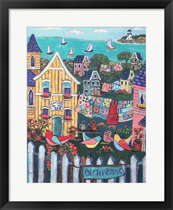 Framed Charming Cambria by the Sea Print