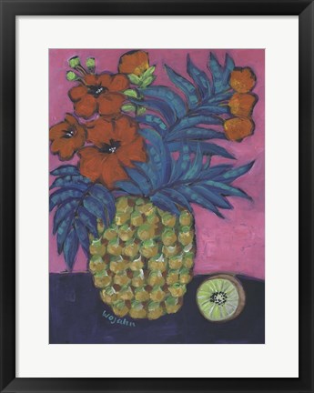 Framed Hot Tropical Flowers Print