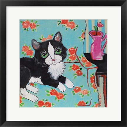 Framed Couch Cat Print