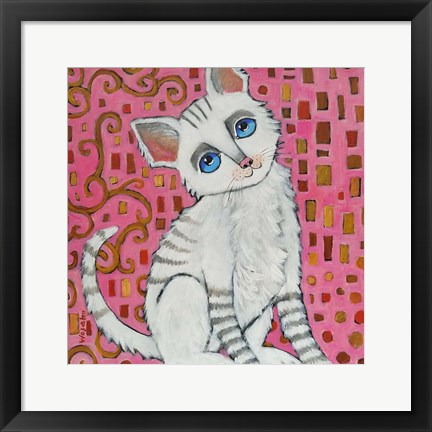 Framed Klimt Kitty Print