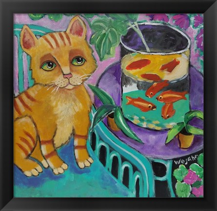 Framed Le Chat De Matisse Print