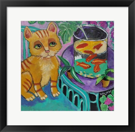 Framed Le Chat De Matisse Print