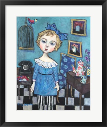 Framed Girl In Blue Print