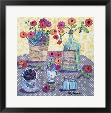 Framed Flowers and Olives Print