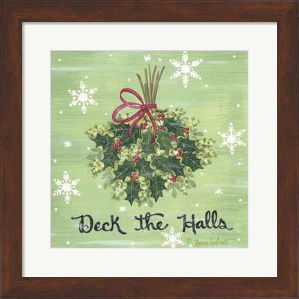 Framed Deck the Halls Holly Print