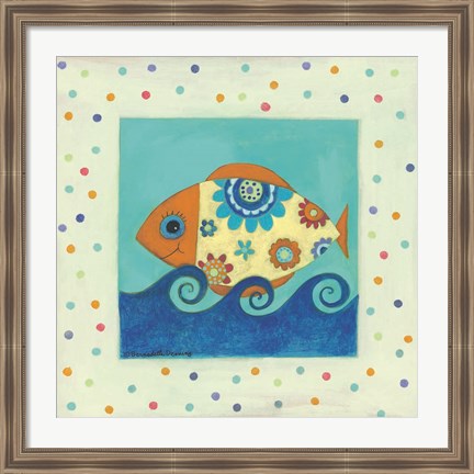 Framed Happy Floral Fish Print