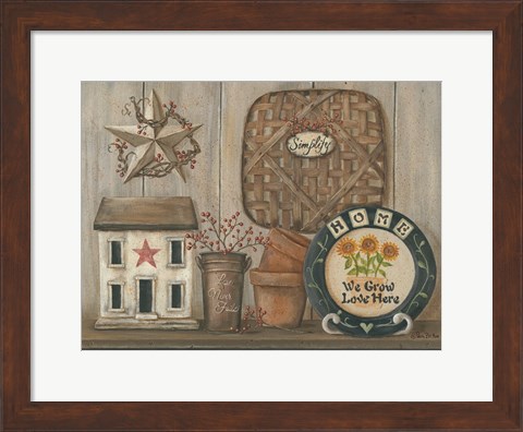 Framed Home Country Shelf Print