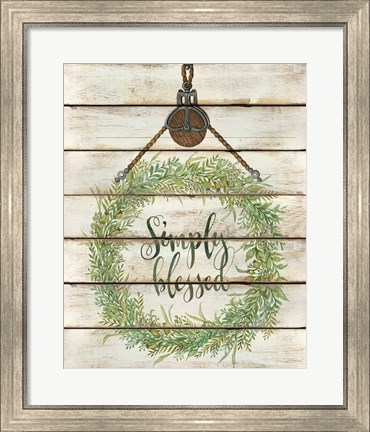 Framed Simply Blessed Wreath Print