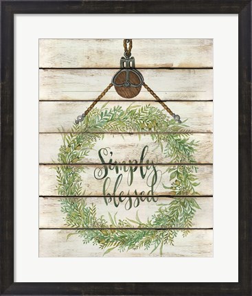 Framed Simply Blessed Wreath Print